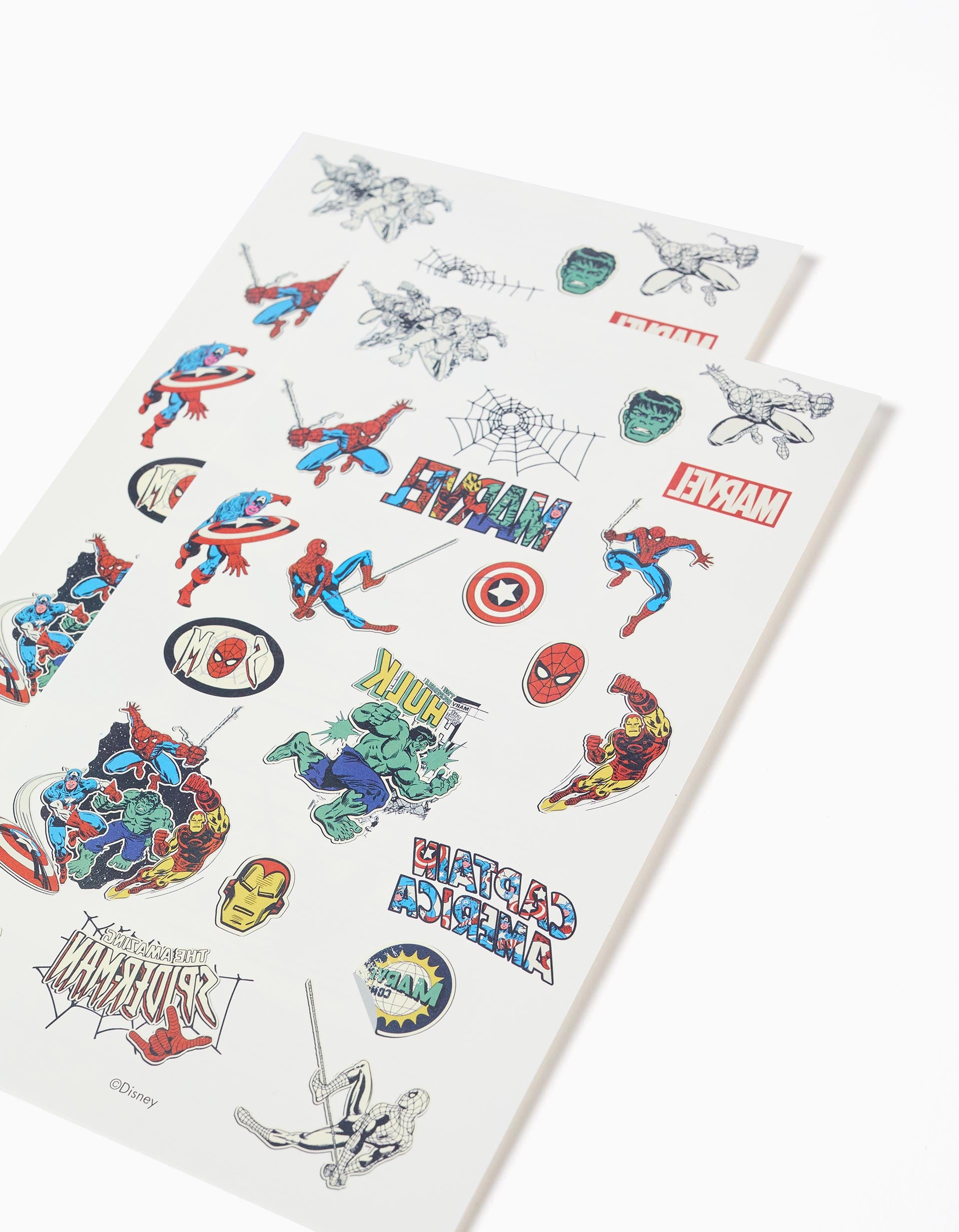 Temporary Tattoos with Marvel Superheroes for Babies and Boys