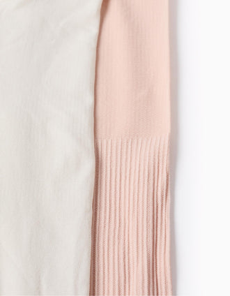 Pack of 2 microfibre tights for girls, white/light pink