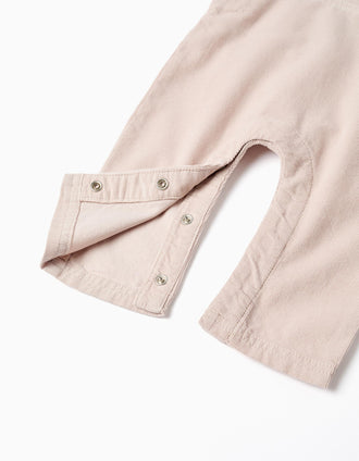 Corduroy dungarees for newborn boys, light beige