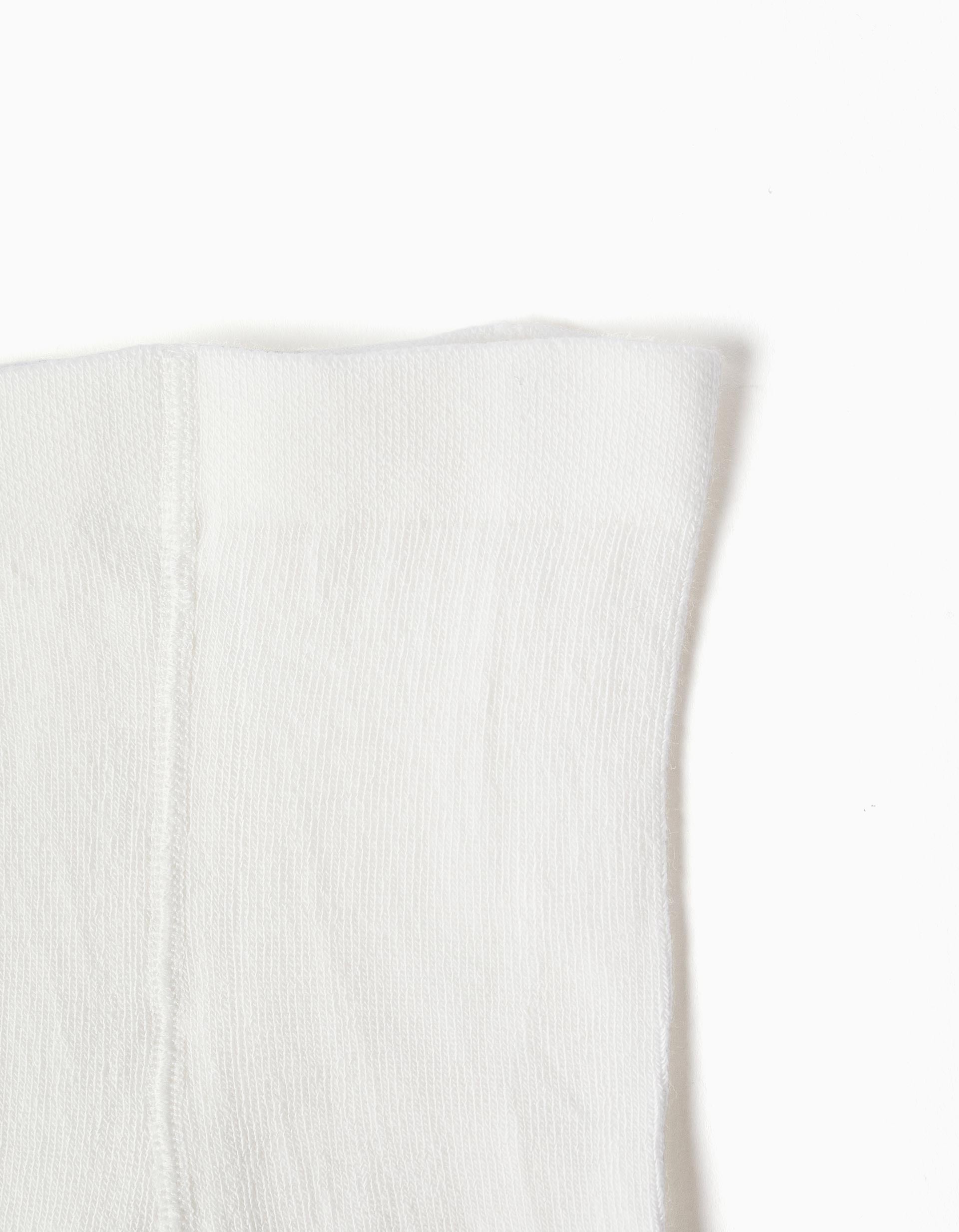 Ribbed tights with lurex threads for baby girls, white/golden