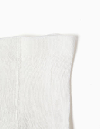 Ribbed tights with lurex threads for baby girls, white/golden