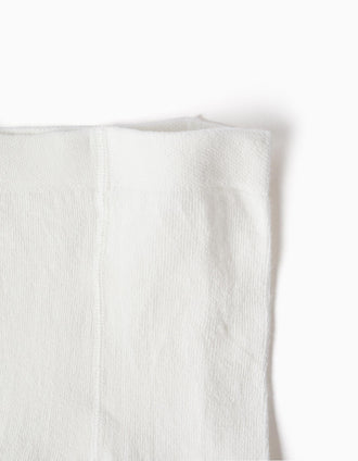 Knitted tights with jacquard for baby girls, white