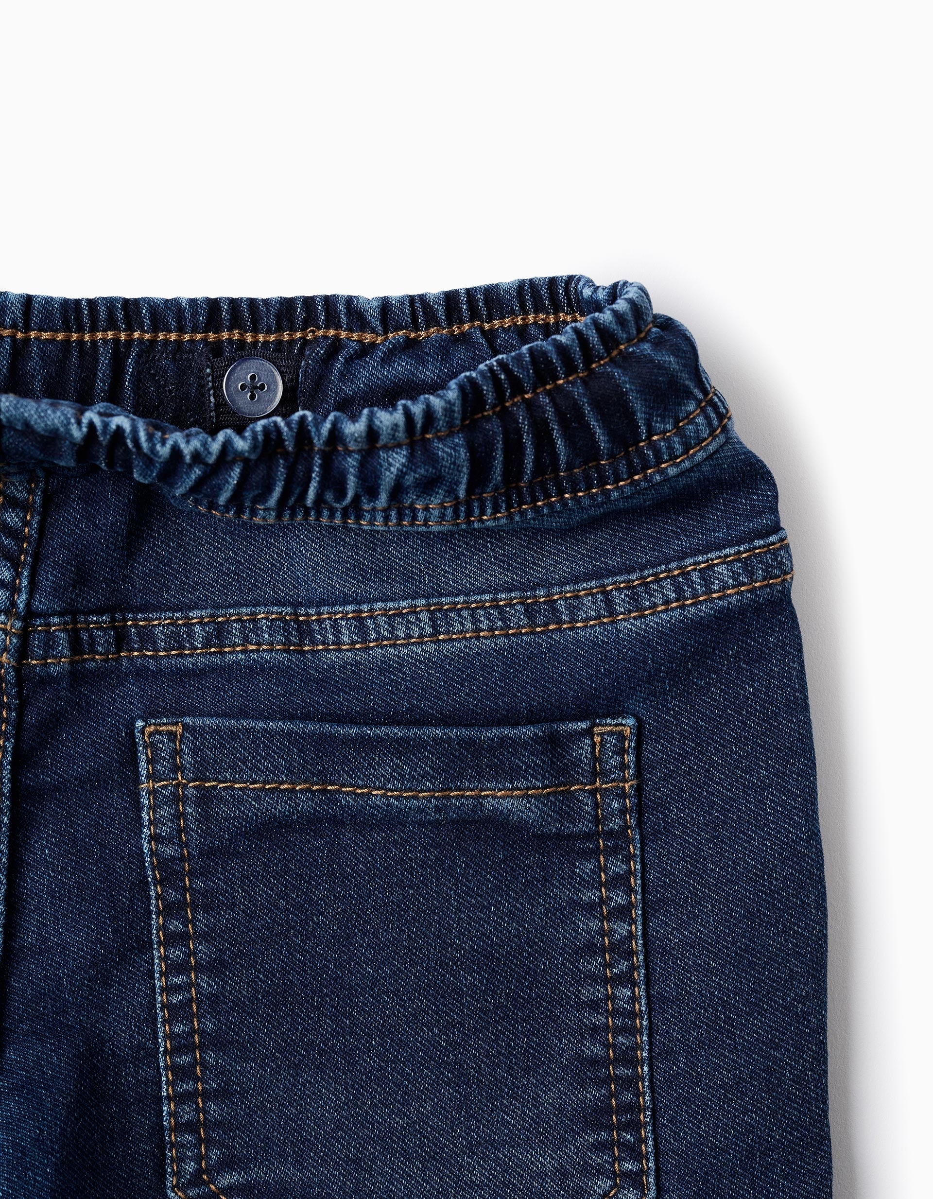 Jean à coupe droite avec poches cargo pour garçon, bleu foncé