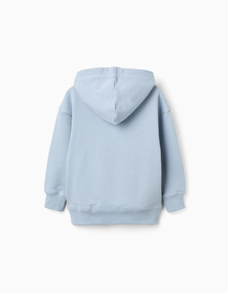 Sweat en coton à capuche et imprimé Art Thinker pour garçon, bleu clair