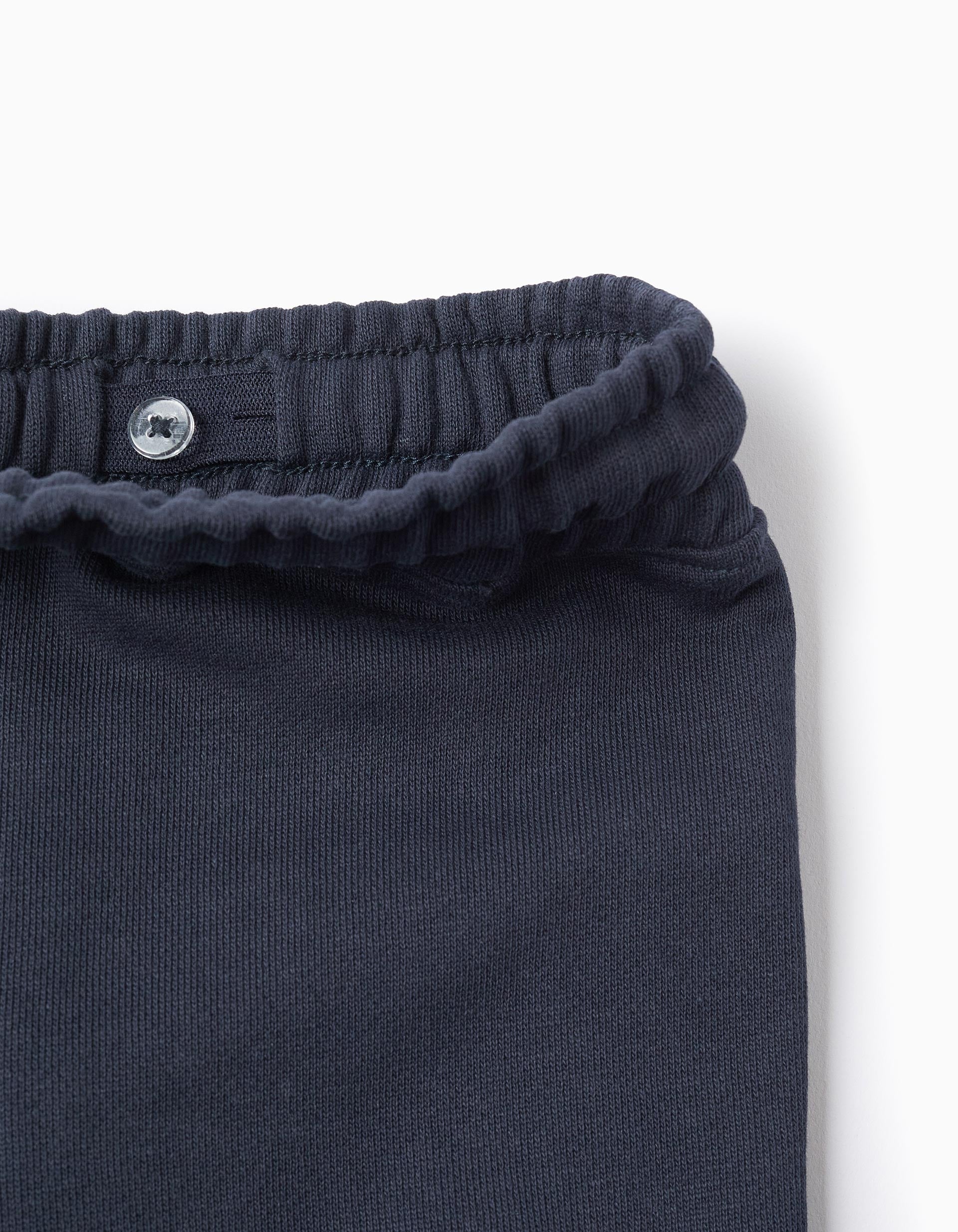 Bermudas midi cargo de algodón con cordón para niño, azul oscuro