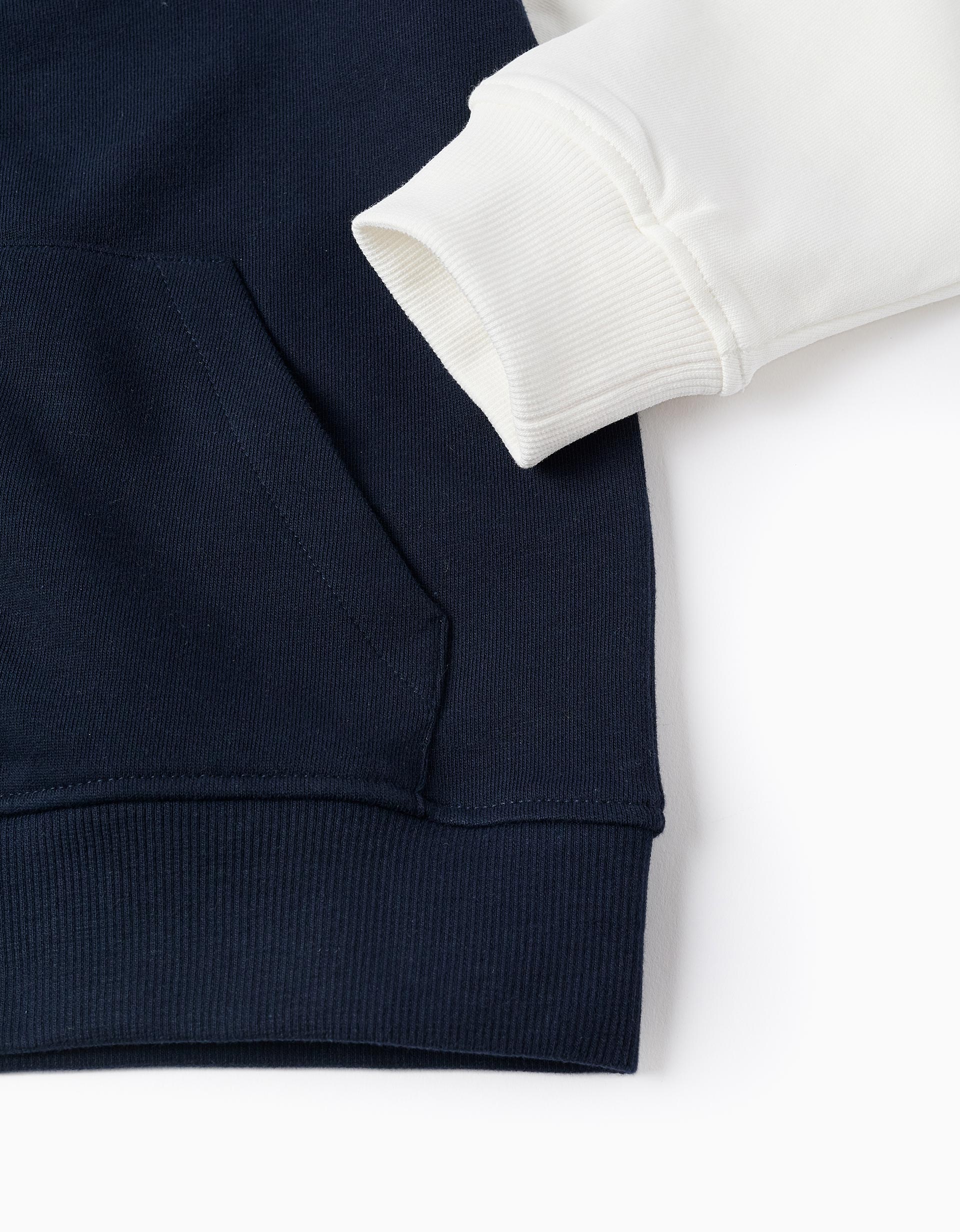 Casaco bomber com estampado no peito para menino, azul-escuro/branco