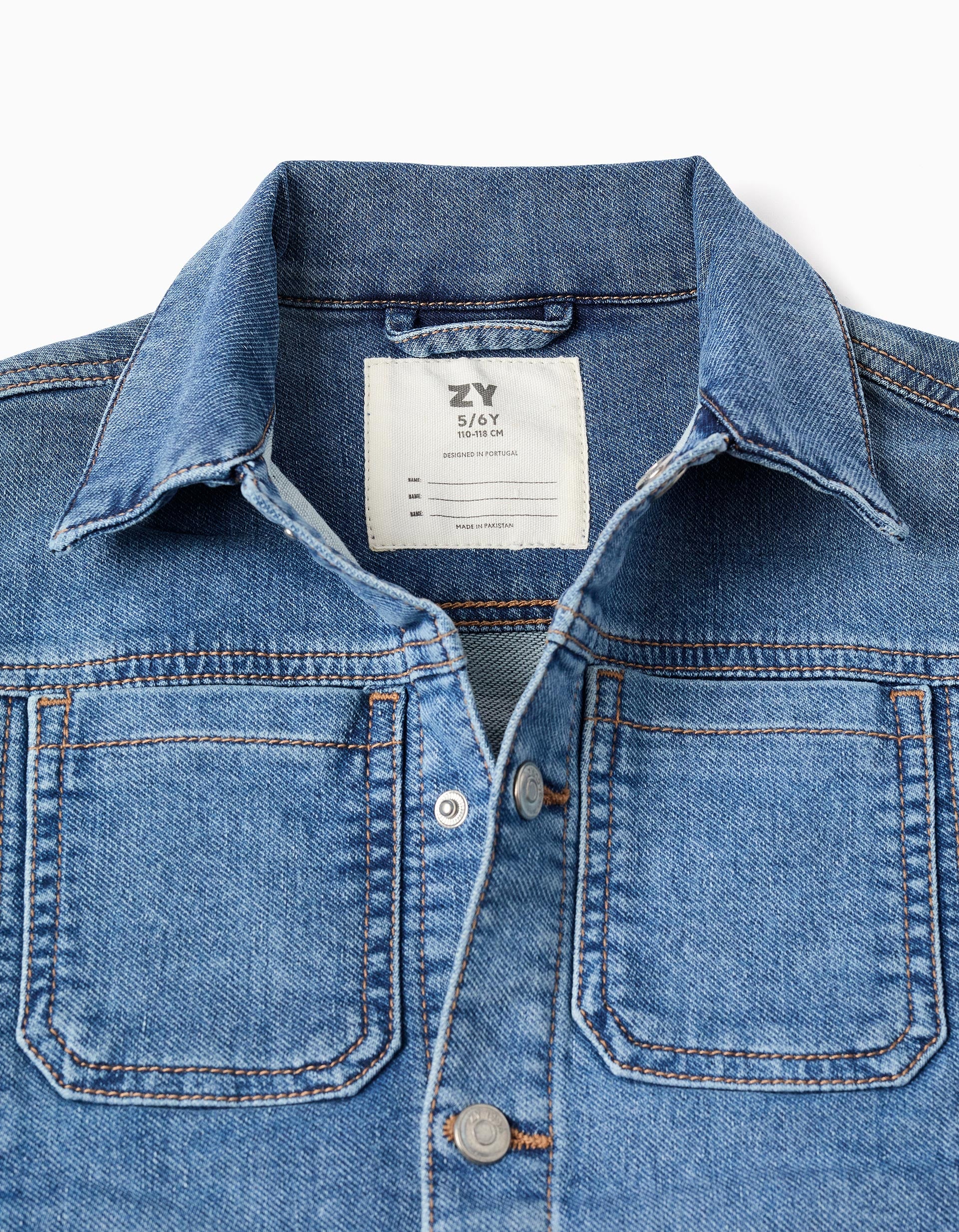 Veste en jean avec quatre poches pour garçon, bleu