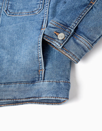 Cazadora vaquera con cuatro bolsillos para niño, azul