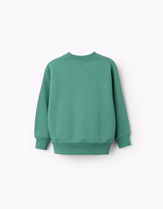Sweat en coton avec imprimé Unlock Your Creativity pour garçon, vert