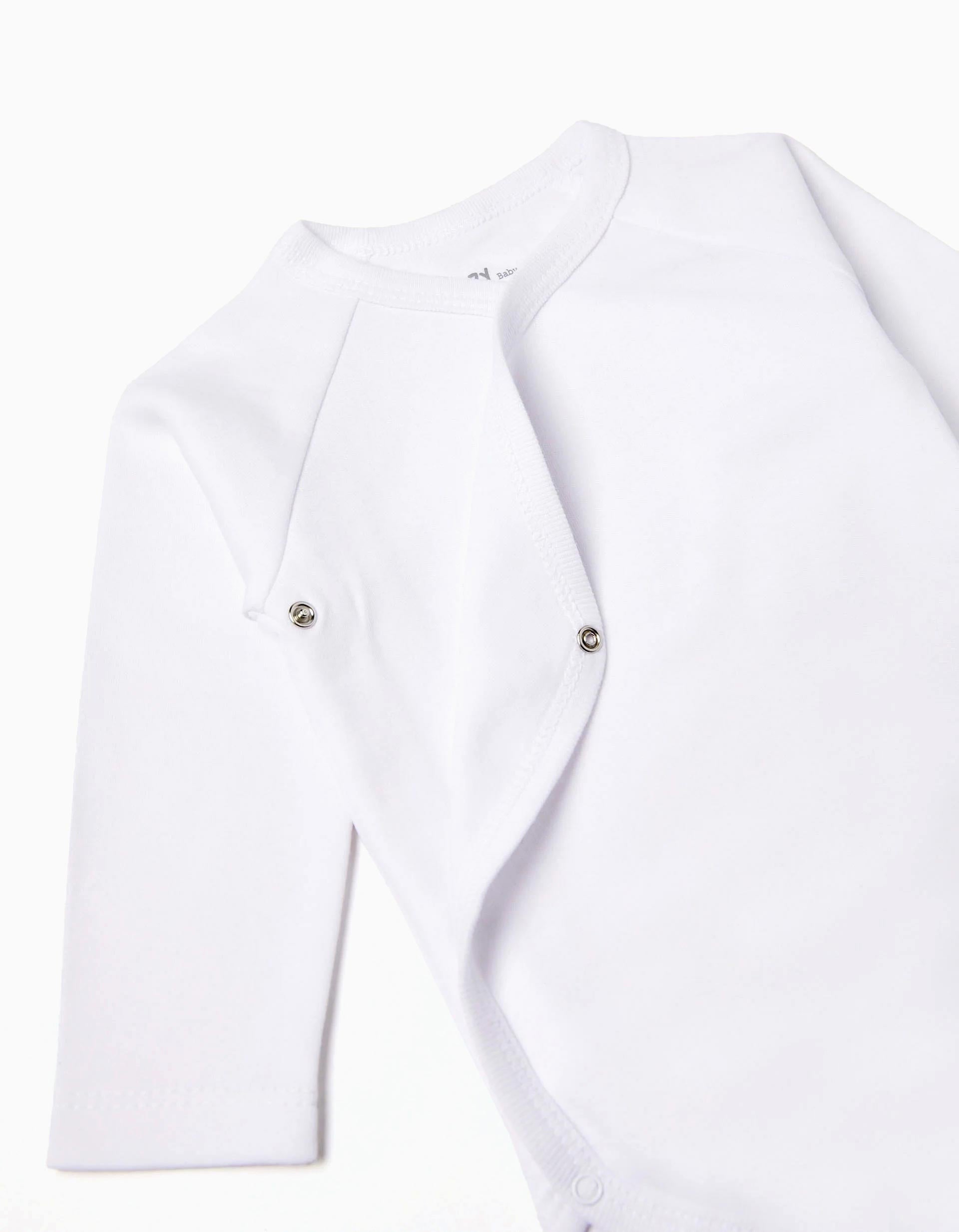 Pack de 4 Bodies de Manga Larga para Bebés, Blanco