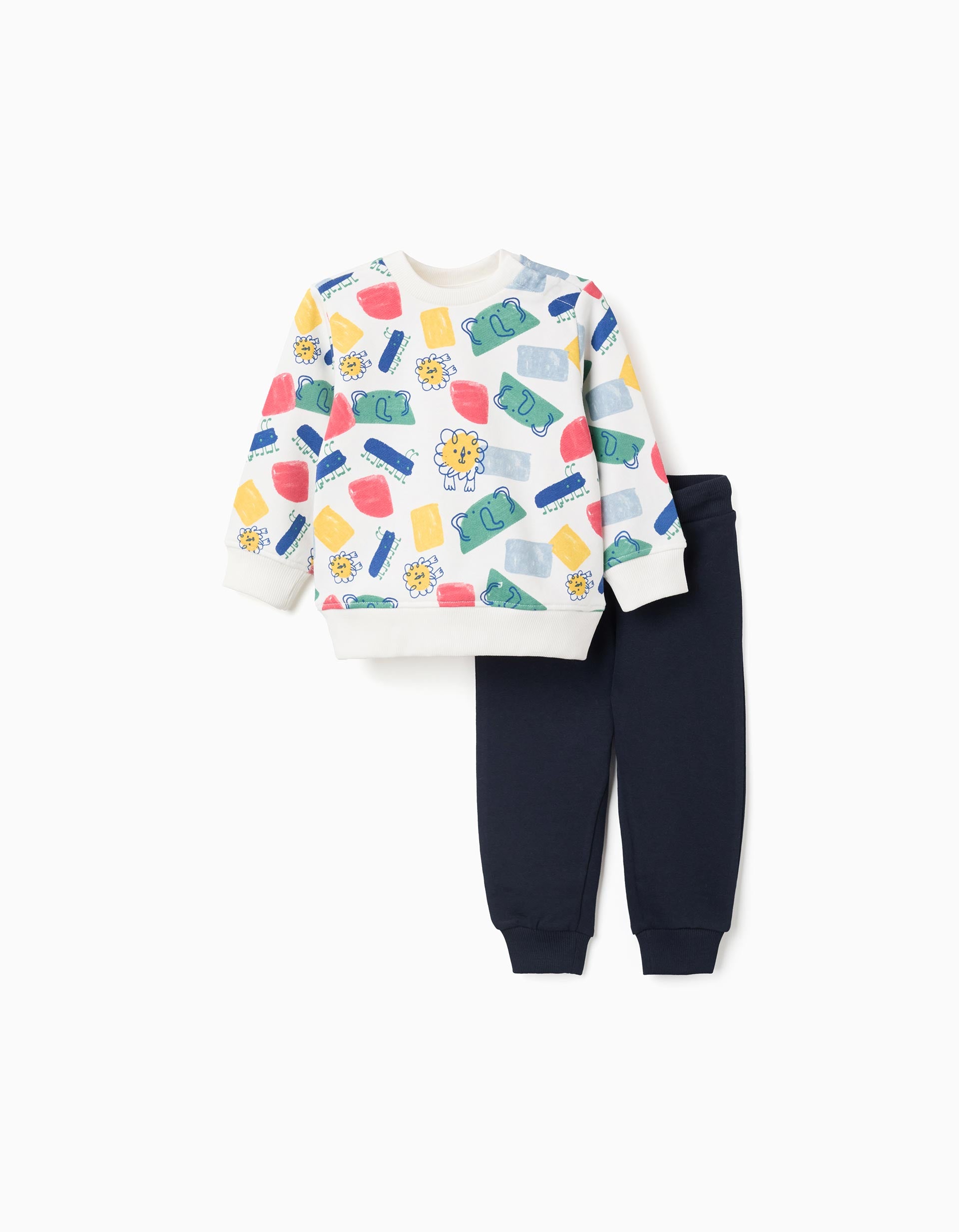 Sweat à motif + pantalon de jogging pour bébé garçon, multicolore