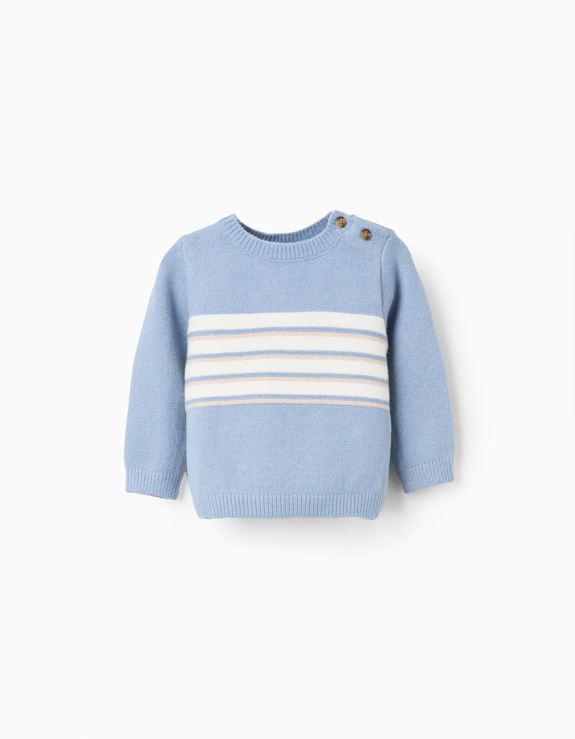 Jersey de punto a rayas para recién nacido, azul/blanco/beige