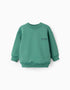 Cotton sweatshirt with Stroky print for baby boys, green
