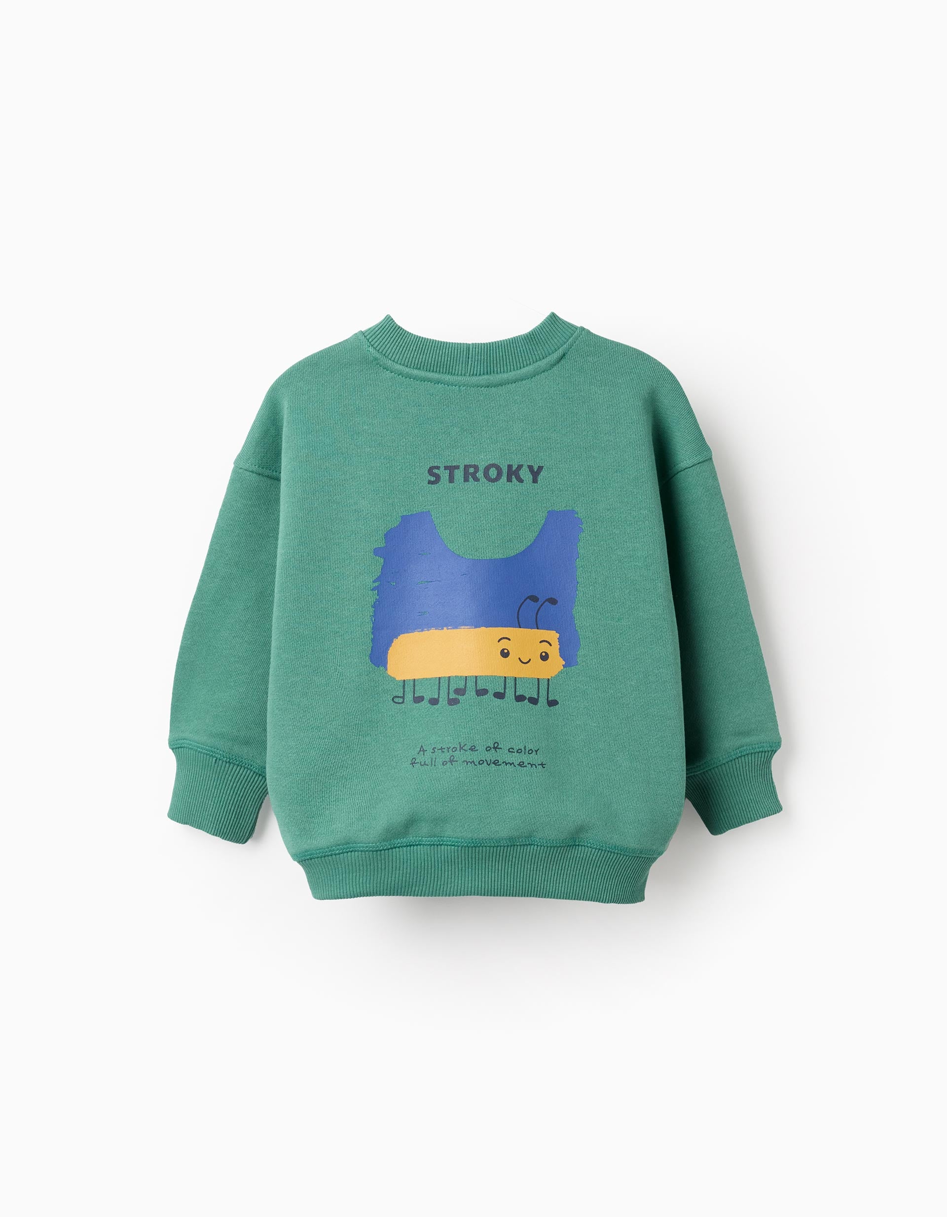 Sweat de algodão com estampado Stroky para bebé menino, verde