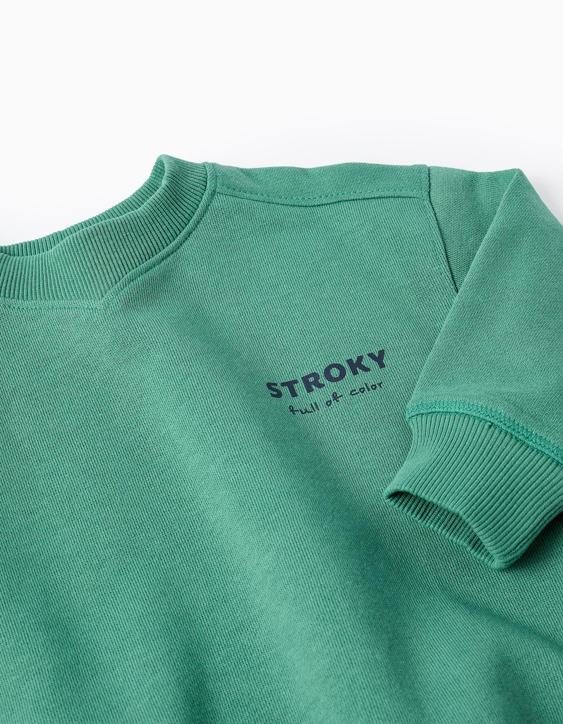 Sweat de algodão com estampado Stroky para bebé menino, verde