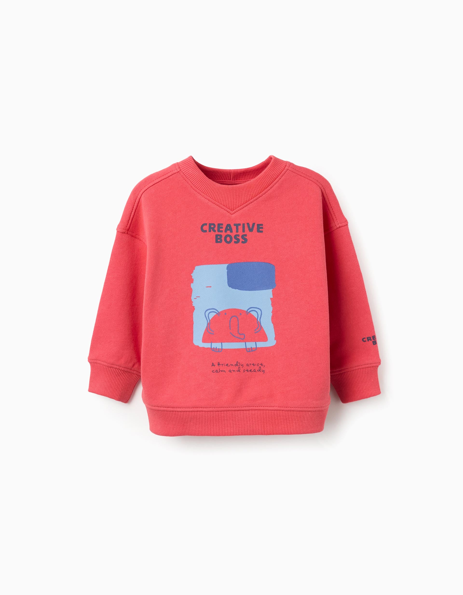 Sweat de algodão com estampado Creative Boss para bebé menino, vermelho