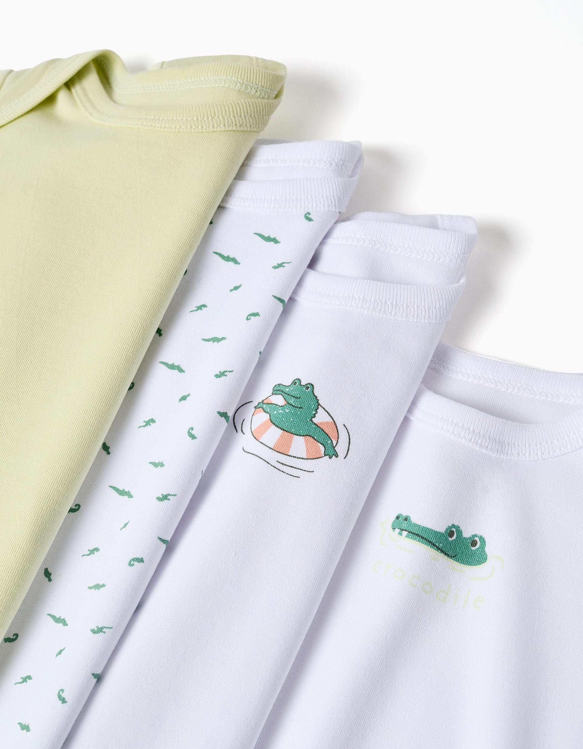 4 bodies de algodão com crocodilos para recém-nascido e bebé, multicolor