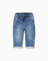 Straight fit denim trousers with cargo pockets for baby boys, blue