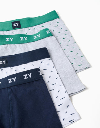 Pack de 4 boxers lisos/estampados para menino, multicolor