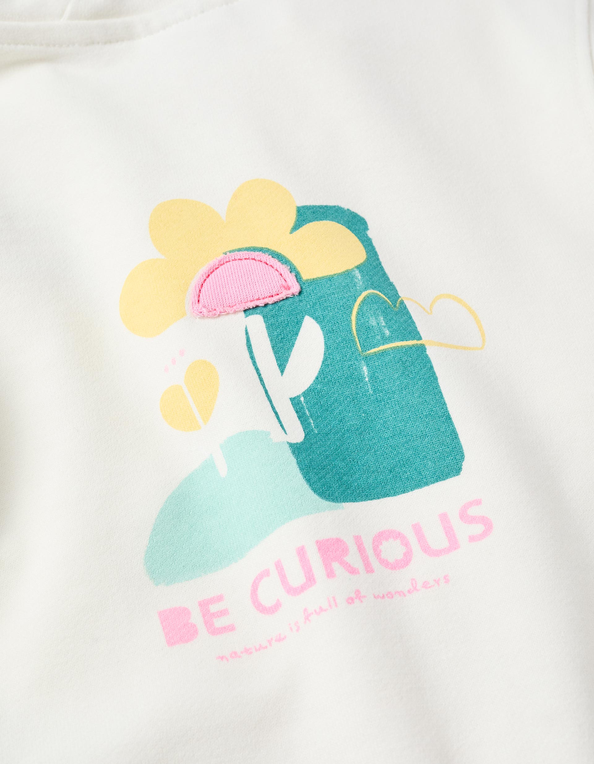 Casaco de algodão com capuz e estampado floral para bebé menina, branco