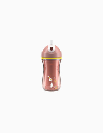 Tasse Isolante avec Paille Chicco 14M+, Rose