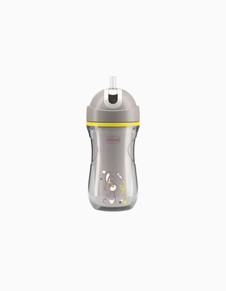 Tasse Isolante avec Paille Chicco 14M+, Gris