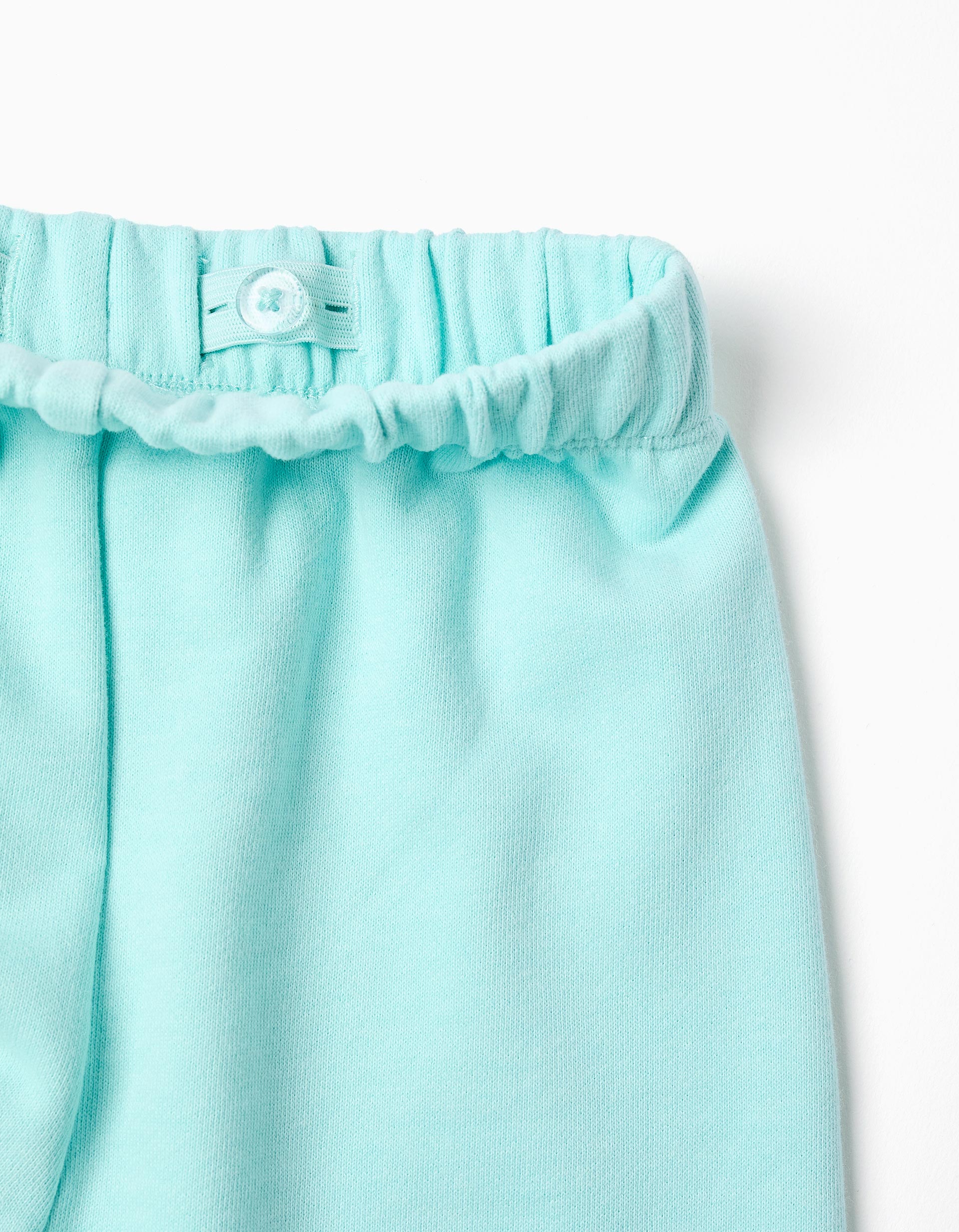 Ensemble sweat et pantalon en coton pour bébé fille, blanc/bleu clair