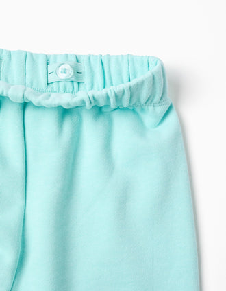 Sudadera y pantalón de algodón para bebé niña, blanco/azul claro