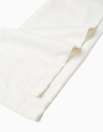 Macacão wide leg de algodão com folhos para menina, branco/rosa
