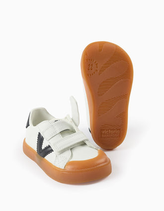 Zapatillas Barefoot para Bebé Niño 'Victoria Oliver', Blanco/Negro