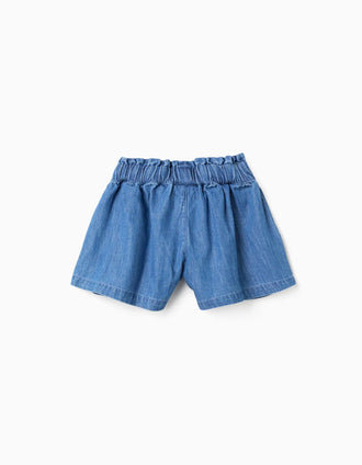 Short en jean avec poches avant pour fille, bleu