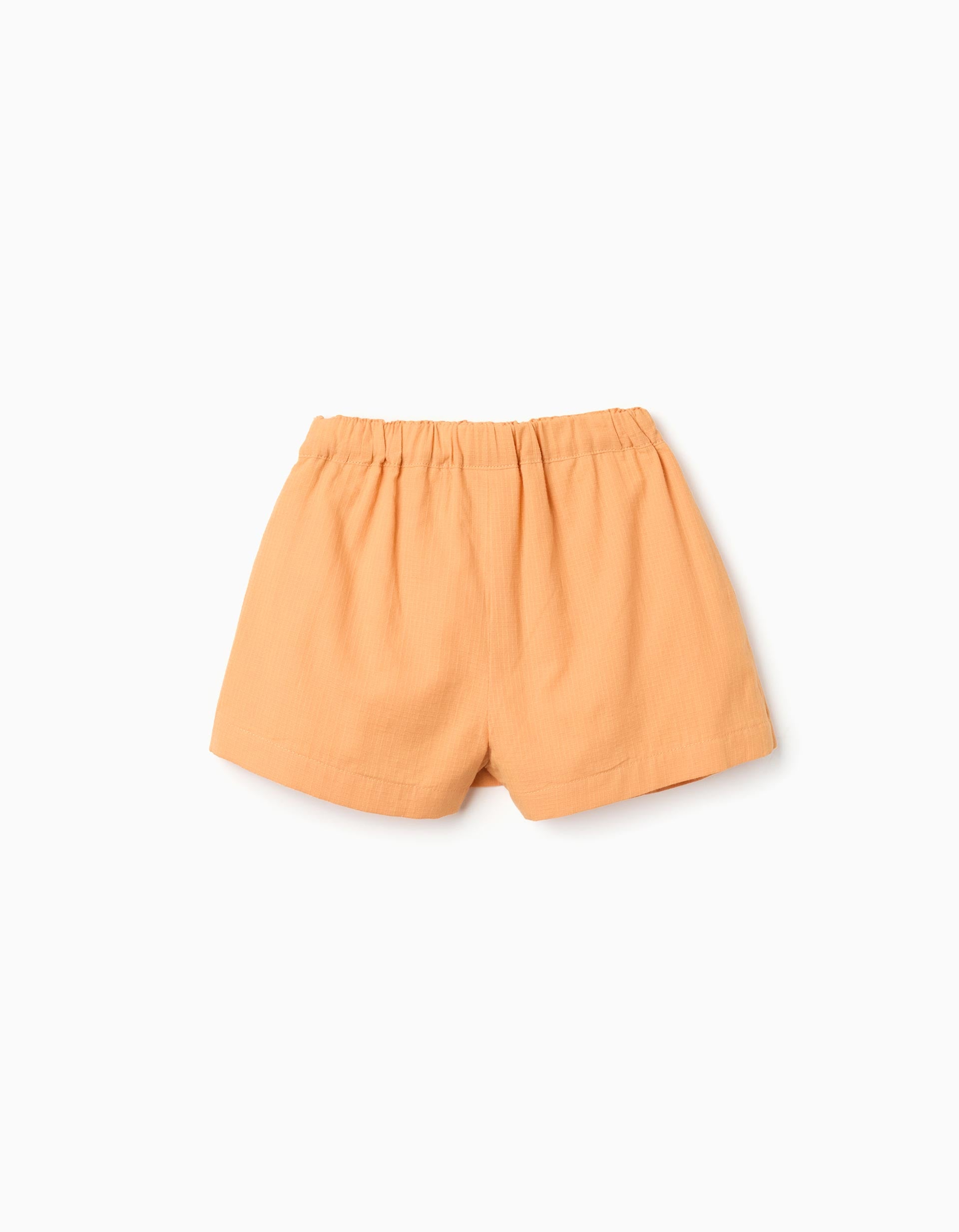 Saia-calção de algodão com laço decorativo para bebé menina, laranja