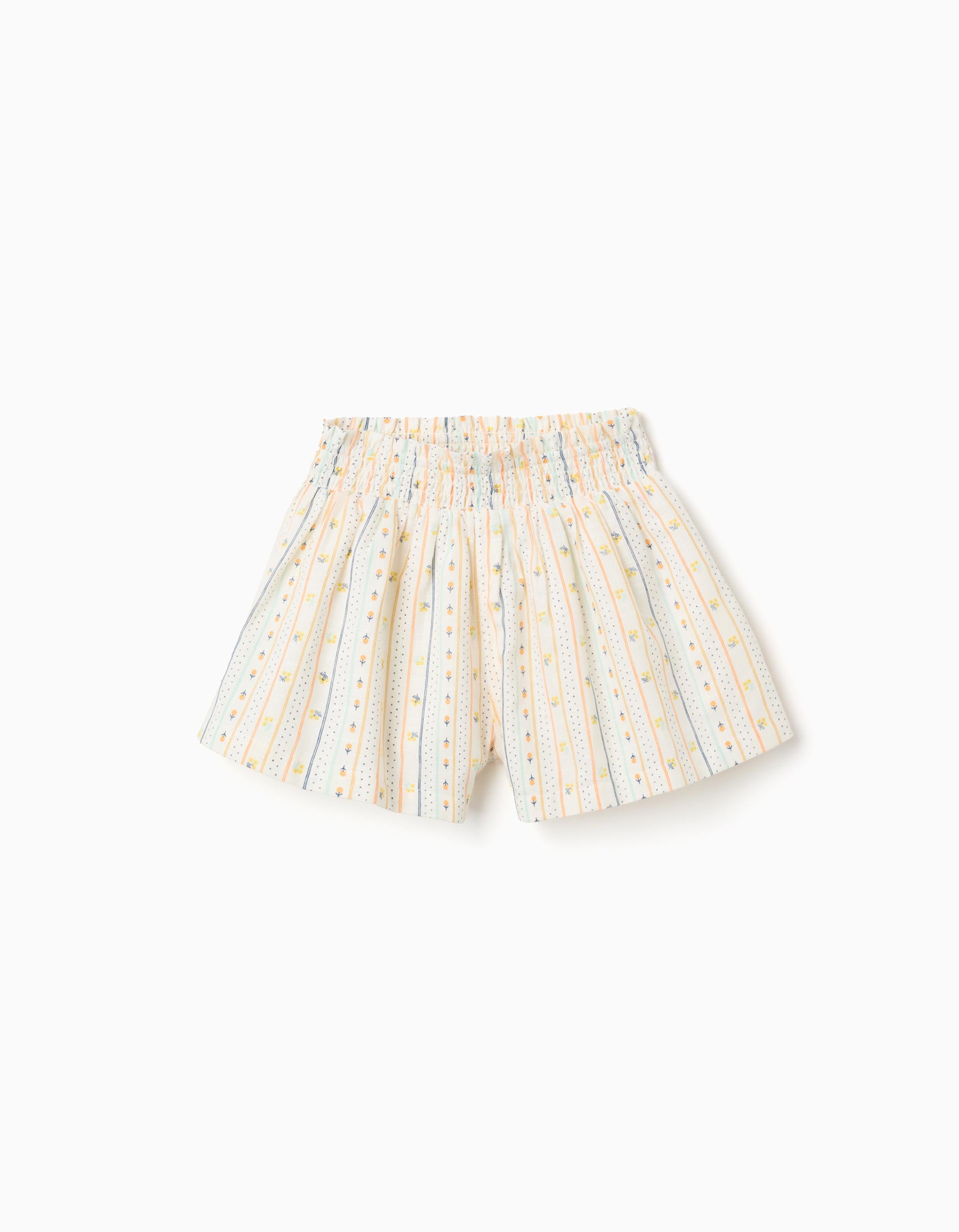 Calções de algodão com padrão floral para menina, multicolor
