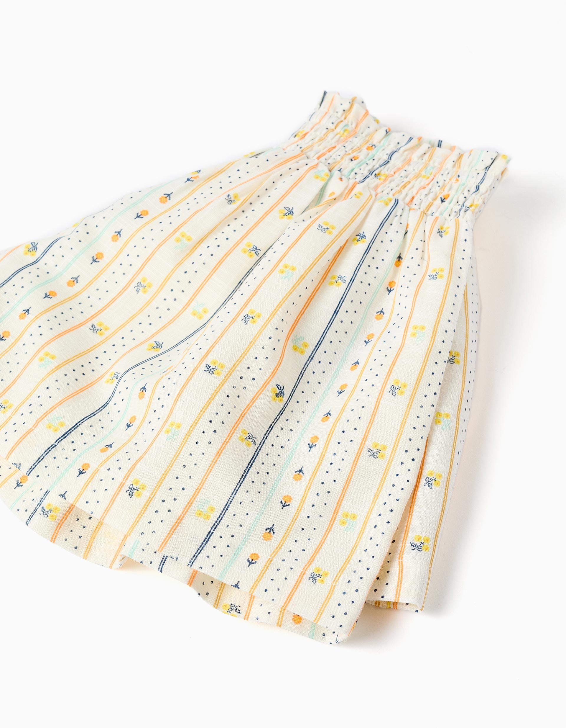 Calções de algodão com padrão floral para menina, multicolor