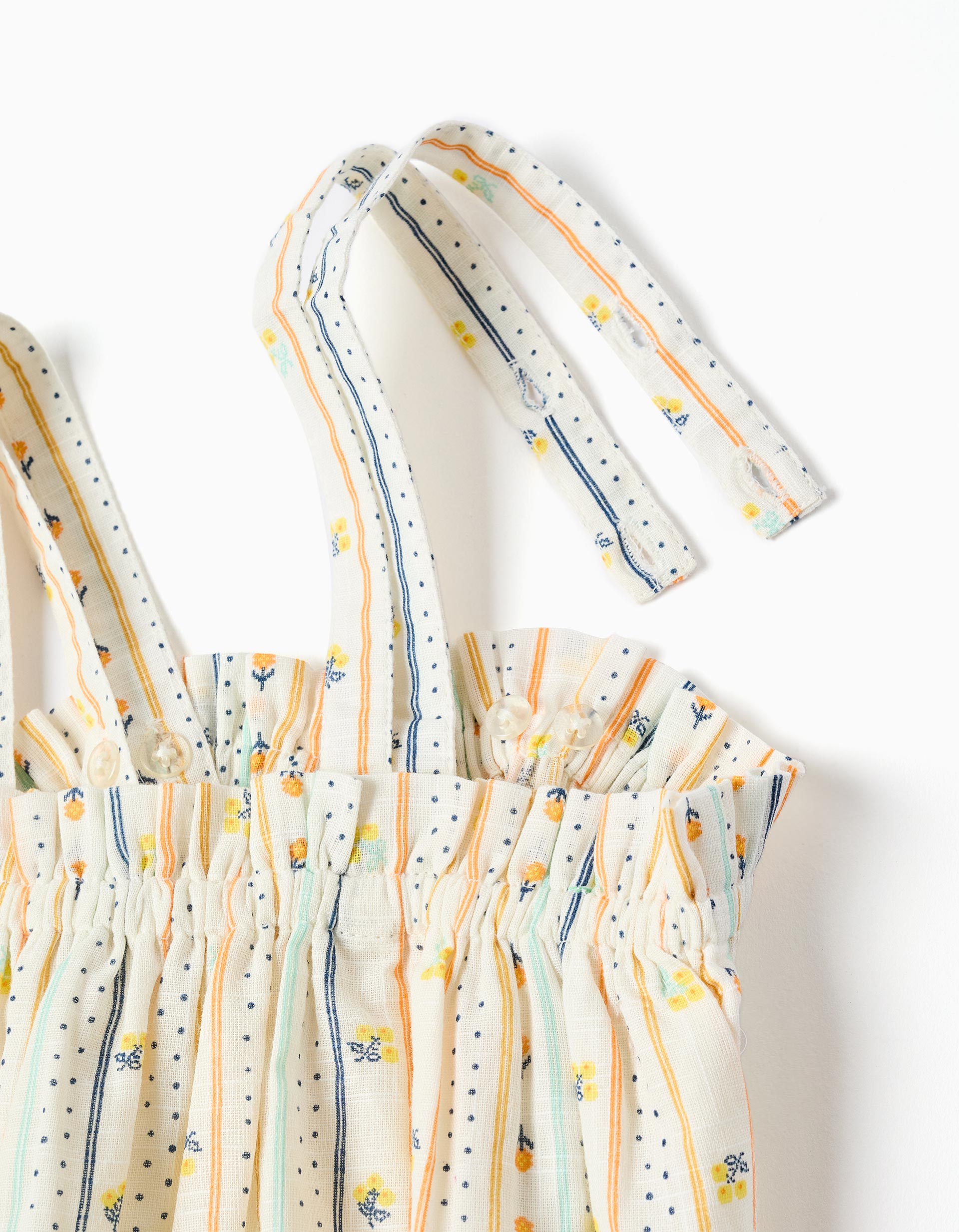 Top sem mangas de algodão com padrão floral para menina, multicolor