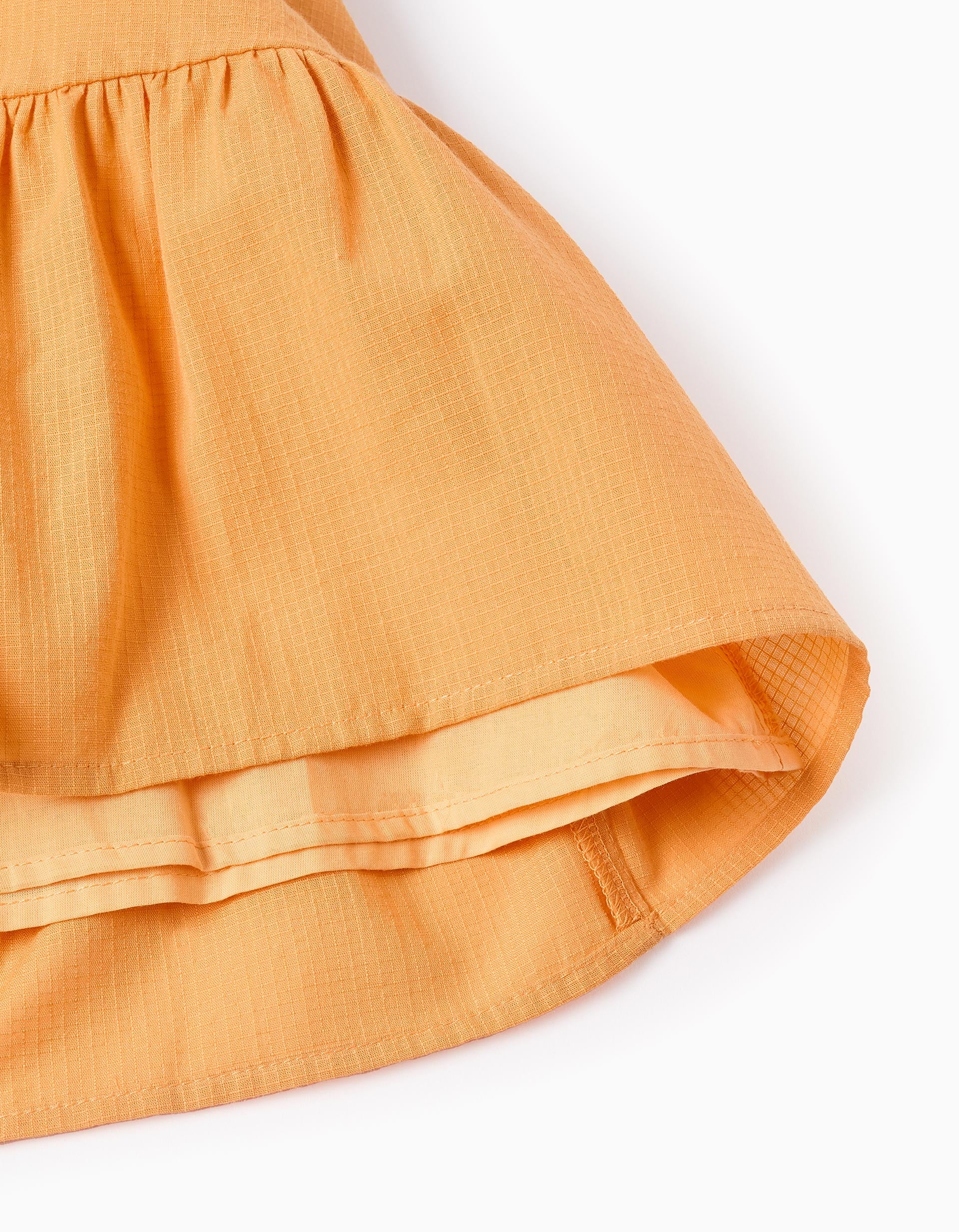Vestido sem mangas de algodão com forro para menina, laranja