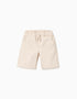 Short midi en sergé avec cordon de serrage pour garçon, beige clair