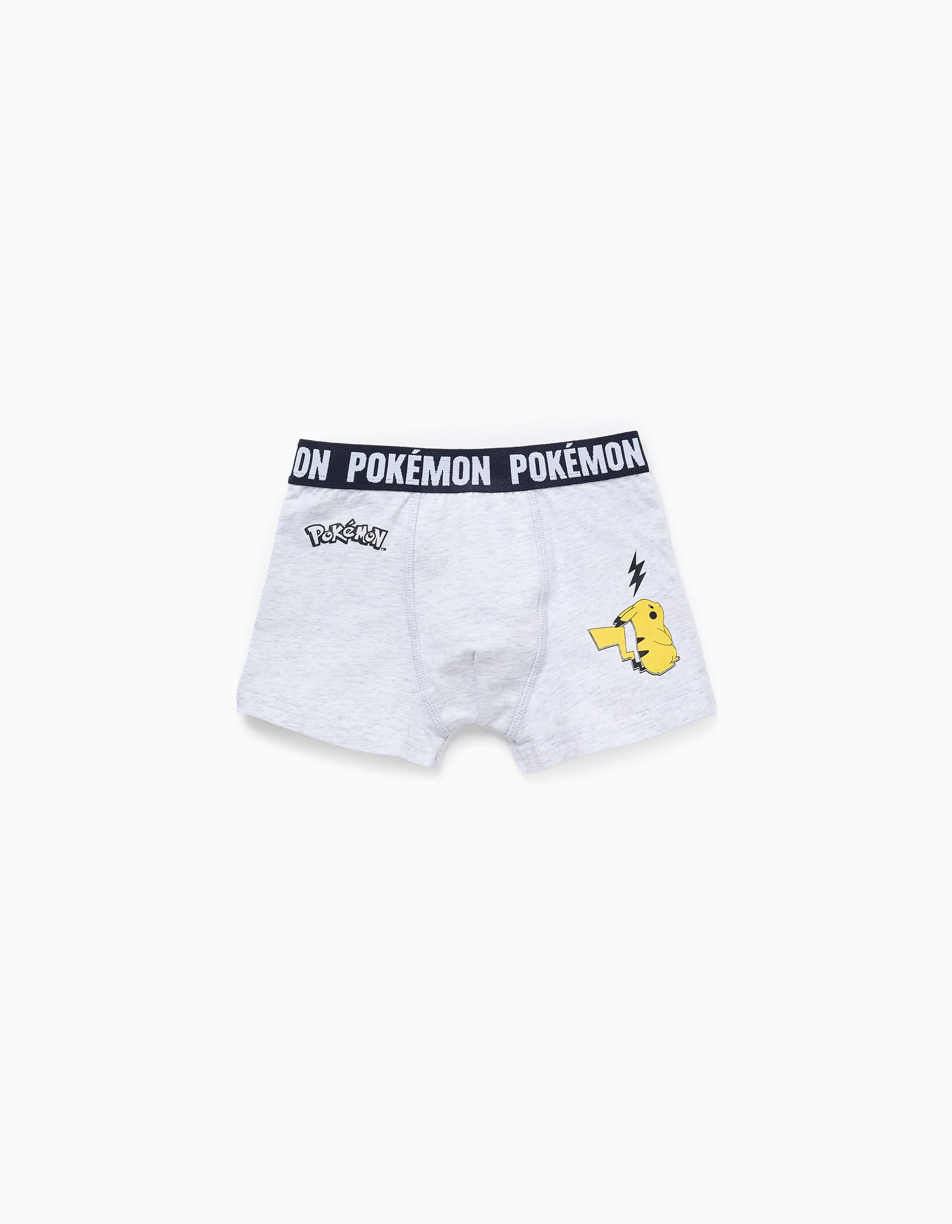 Pack 4 boxers com estampados Pokémon para menino, azul/branco/cinza