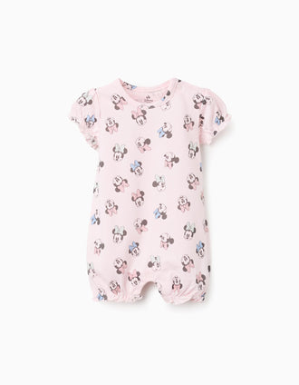 Pelele de algodón con motivo Minnie para recién nacida y bebé, rosa