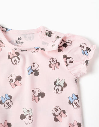 Pelele de algodón con motivo Minnie para recién nacida y bebé, rosa