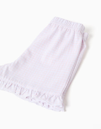 Pijama curto de algodão com estampado Stitch para bebé menina, rosa-claro