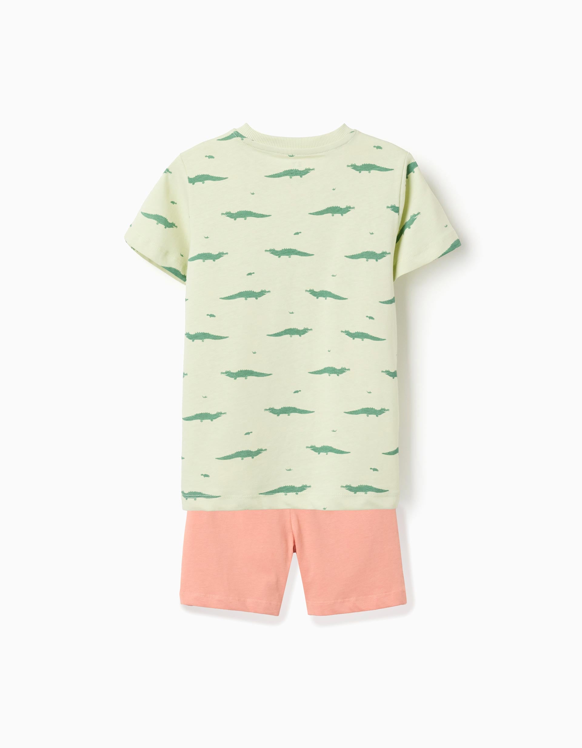 2 pijamas curtos com jacarés estampados para menino, multicolor