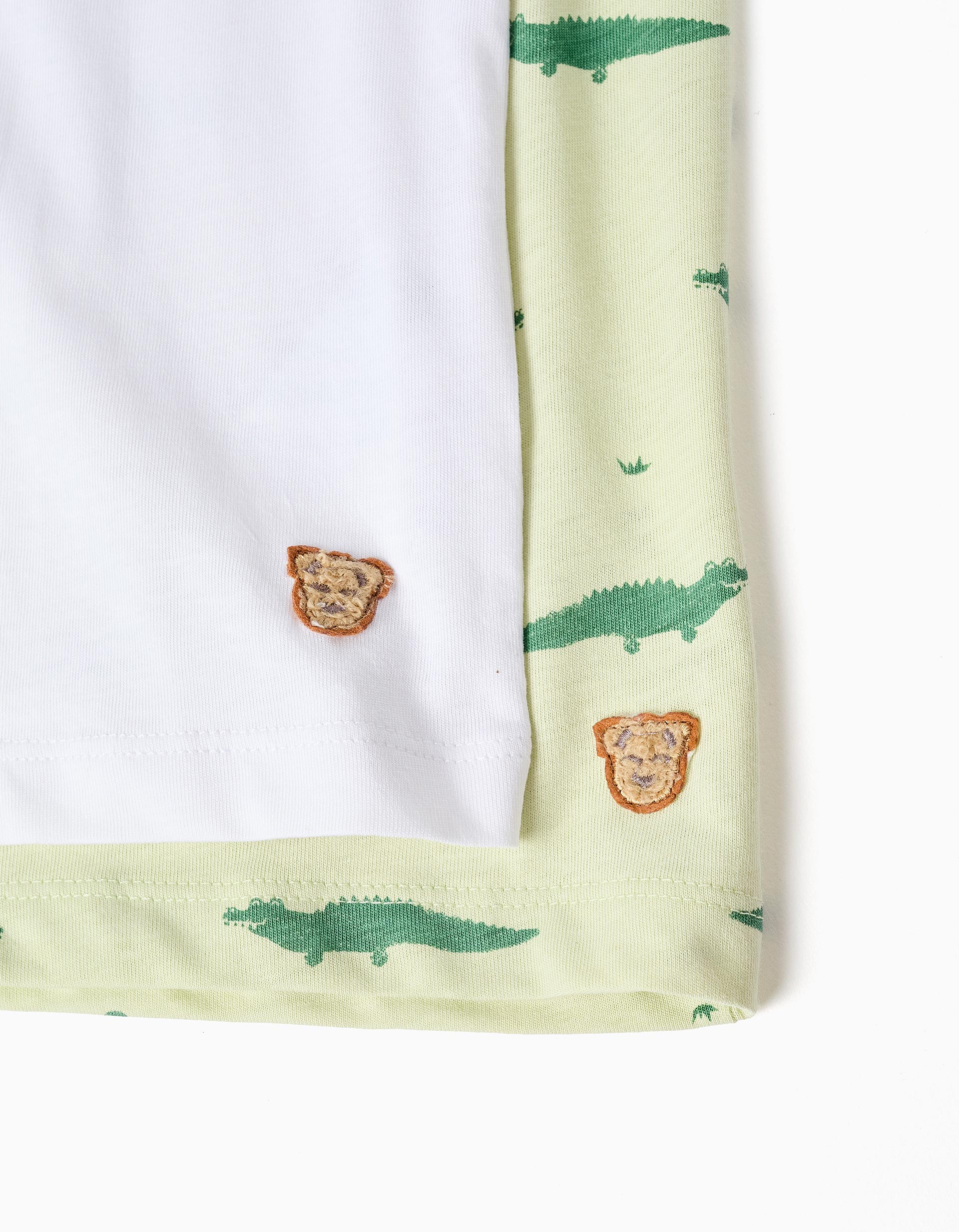 2 pijamas curtos com jacarés estampados para menino, multicolor