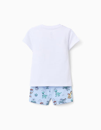 Cotton pyjamas with Toy Story prints for newborn and baby boys, white/blue