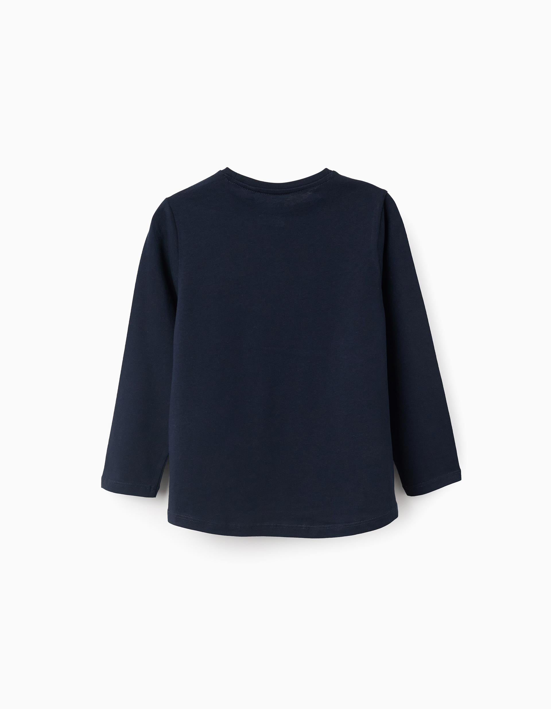 Pack de 2 T-shirts com estampados para menina, azul-escuro/claro