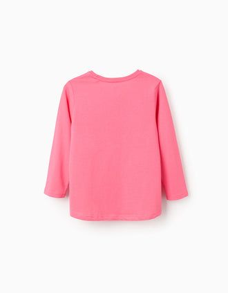 Pack de 2 T-shirts com estampados para menina, branco/rosa