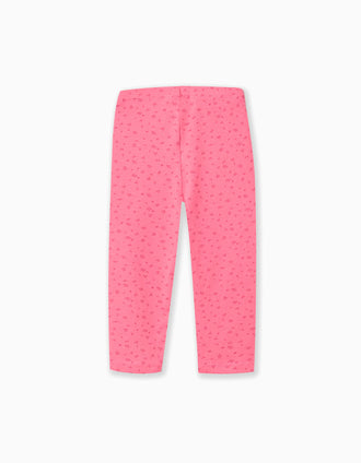 Pack de 2 leggings de algodão lisas/florais para bebé menina, cinza/rosa