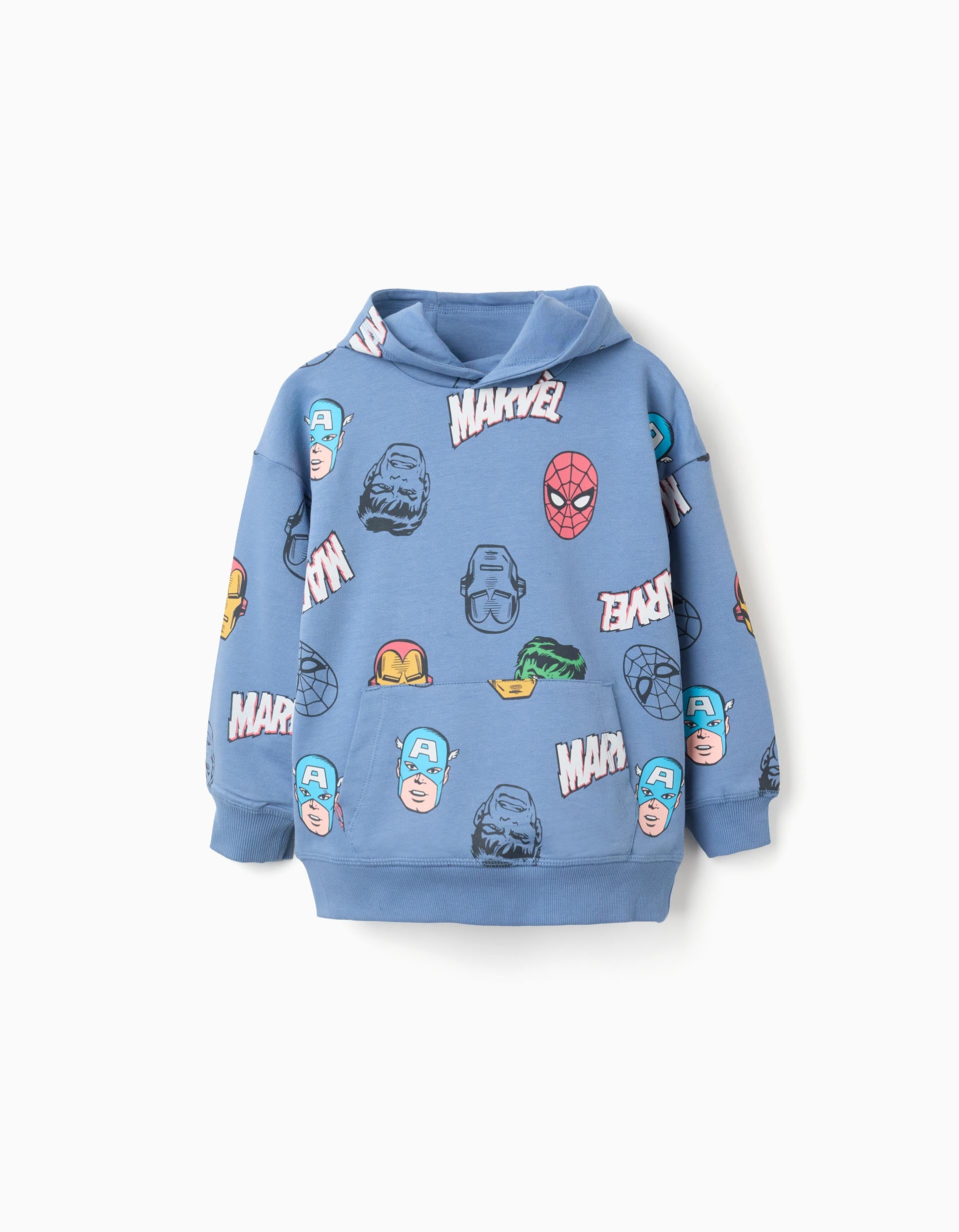 Sweat à capuche avec motif super-héros Marvel pour garçon, bleu