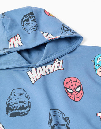 Sweat à capuche avec motif super-héros Marvel pour garçon, bleu