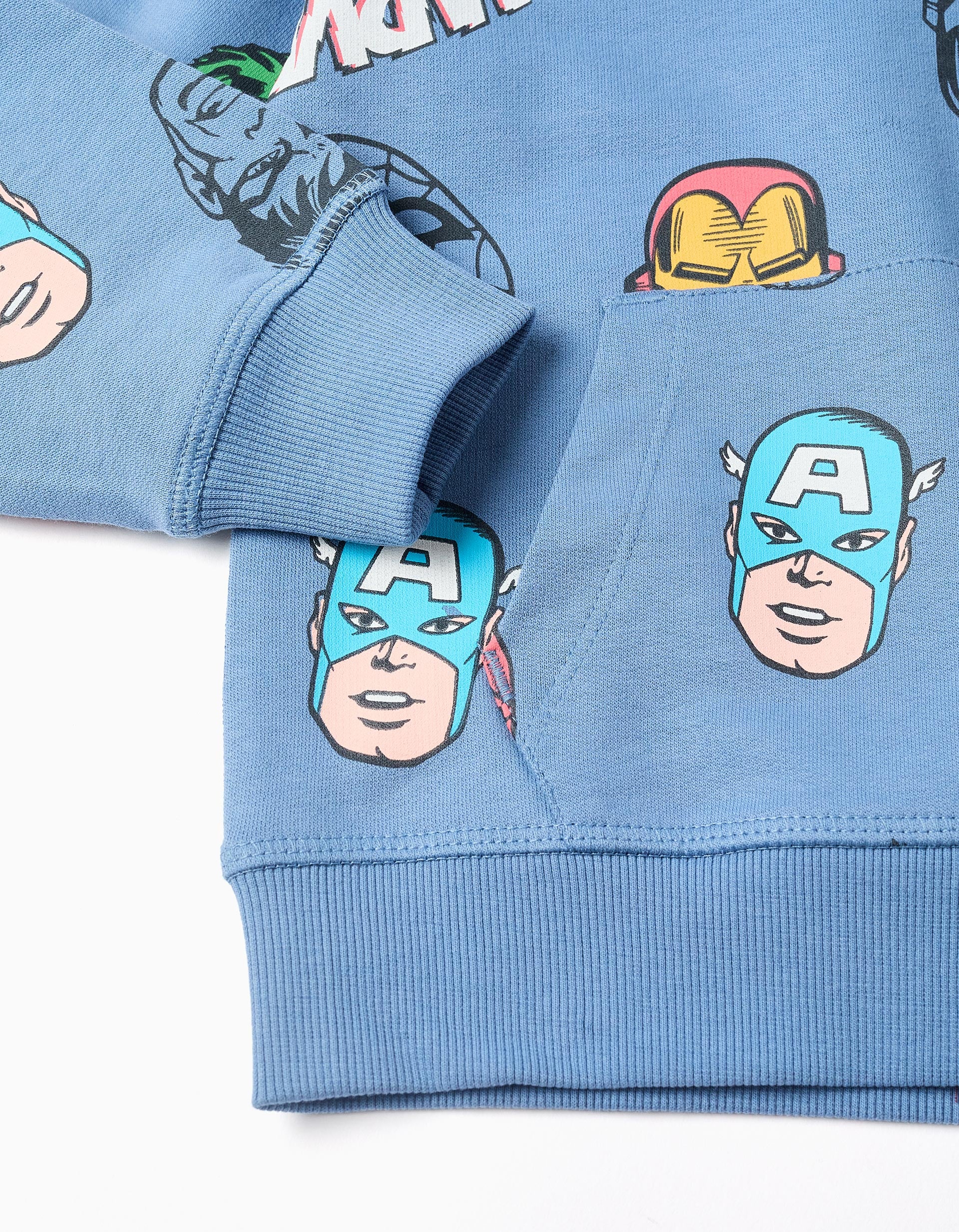 Sweat à capuche avec motif super-héros Marvel pour garçon, bleu